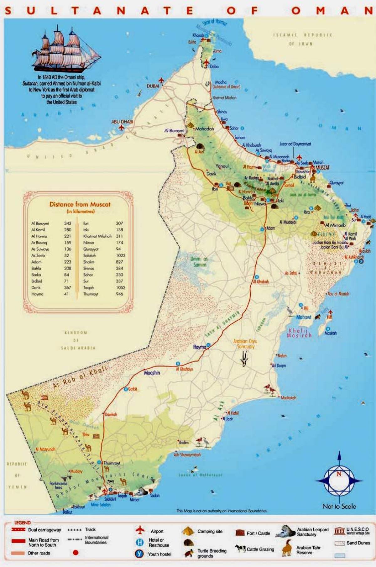 Oman atraksyon mapa