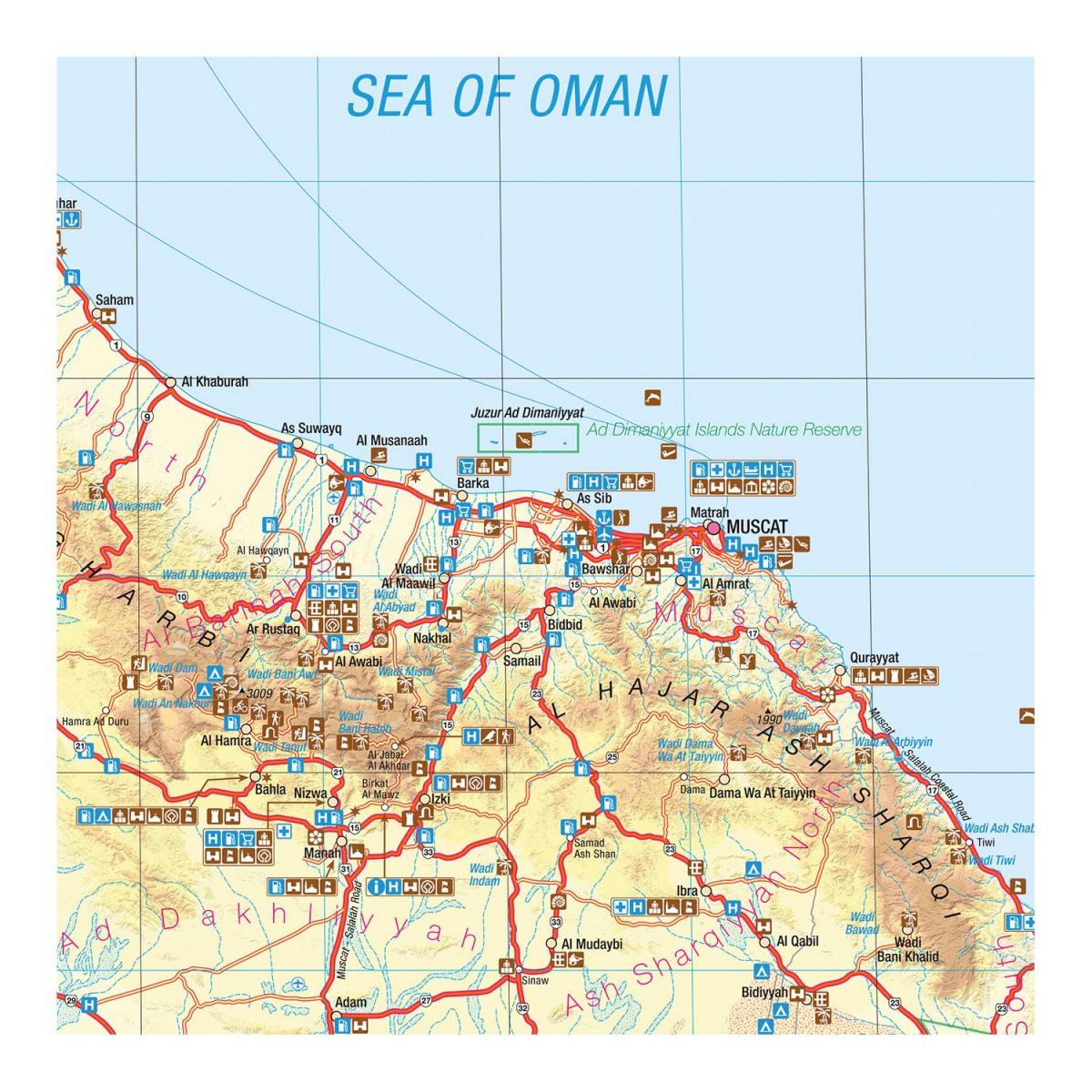 mapa ng Oman trekking