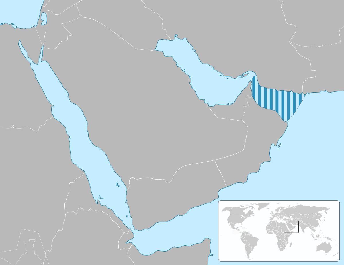 golpo ng Oman sa mapa